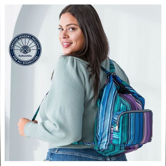 Lug Zipliner Packable Convertible Hobo Bag Colorful Striped - Picture 1 of 16